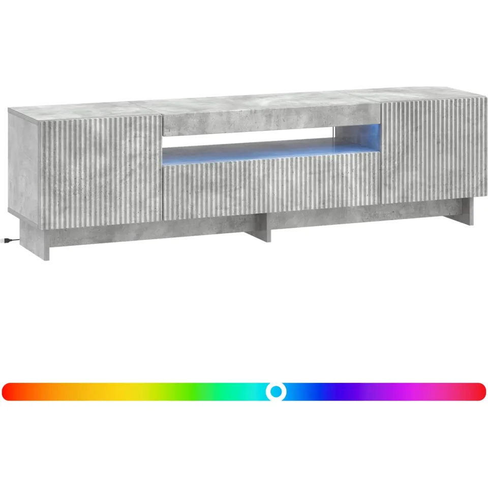 vidaXL LED tv-meubel EDE 153 x 35 x 43 cm Betongrijs Bewerkt hout grijs, foto 3