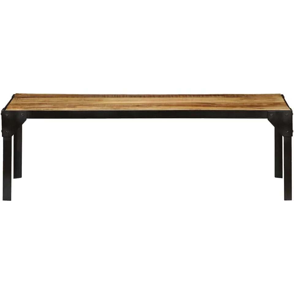 vidaXL Salontafel 110 cm massief ruw mangohout en staal Bruin