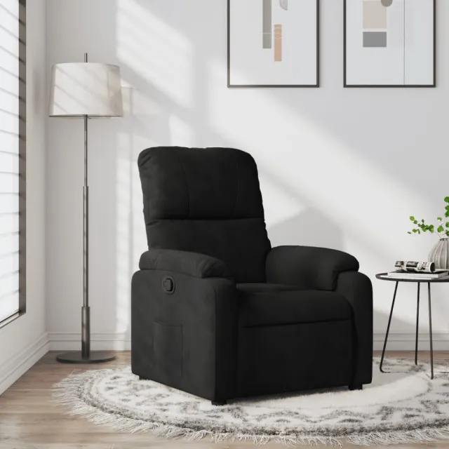 vidaXL Fauteuil verstelbaar microvezelstof zwart