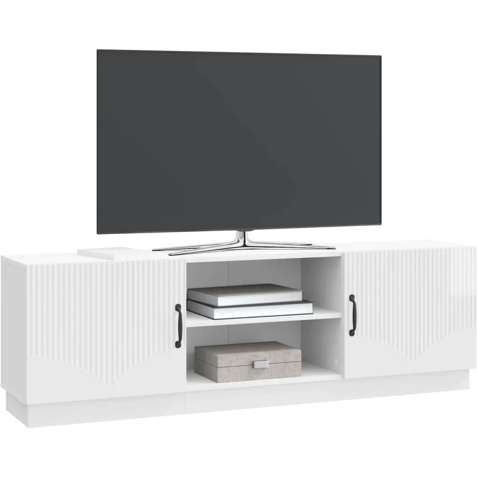 vidaXL TV-kast Hoogglans Wit 150 x 31 x 47 cm Bewerkt hout, foto 3