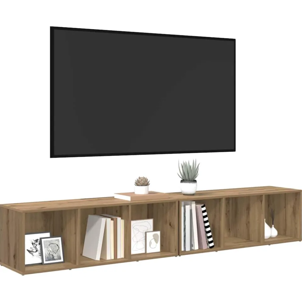 vidaXL Tv-meubelset 2 st 37 x 35 x 107cm Artisan Eiken, foto 3