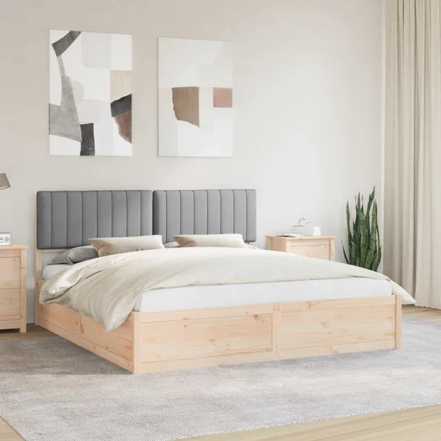 vidaXL Bedframe met Gevoerd Hoofdgedeelte Lichtgrijs 180 x 200 cm