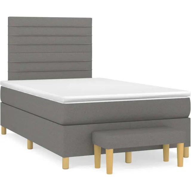 vidaXL Boxspring met matras stof donkergrijs 120x190 cm grijs