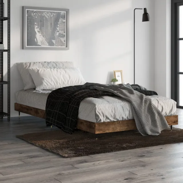 vidaXL Bedframe zonder matras hout gerookt eikenkleurig 90x190 cm