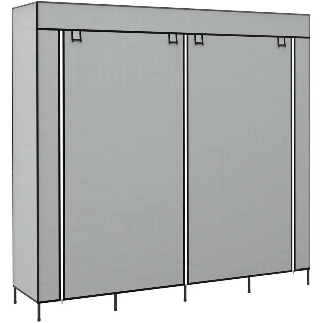 GranMaison Kledingkast - Kledingkasten Slaapkamer - Garderobekast - 166 x 42,5 x 169,5 cm - Opvouwbaar - Stof met Metaal - Donkergrijs