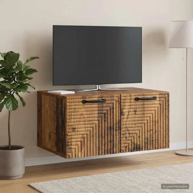 vidaXL Wandbeugel TV-kast Oud hout 59,5 x 41 x 30 cm Bewerkt hout Bruin