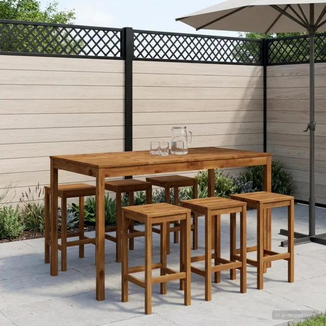 vidaXL Tuinbar Tafel LAREN Naturel 180 x 88,5 x 105 cm, foto 2