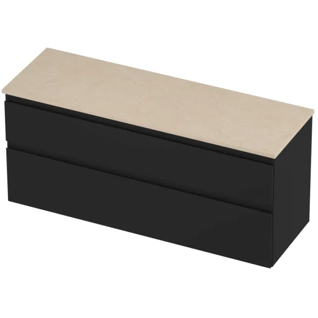 Proline Deck Badmeubelset Hardsteen Asymmetrisch 140x46x55 cm Sand Stone Mat Zwart