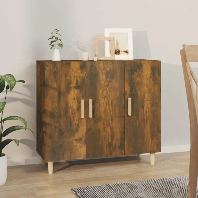 vidaXL Dressoir 90x34x80 cm bewerkt hout gerookt eikenkleurig, foto 2