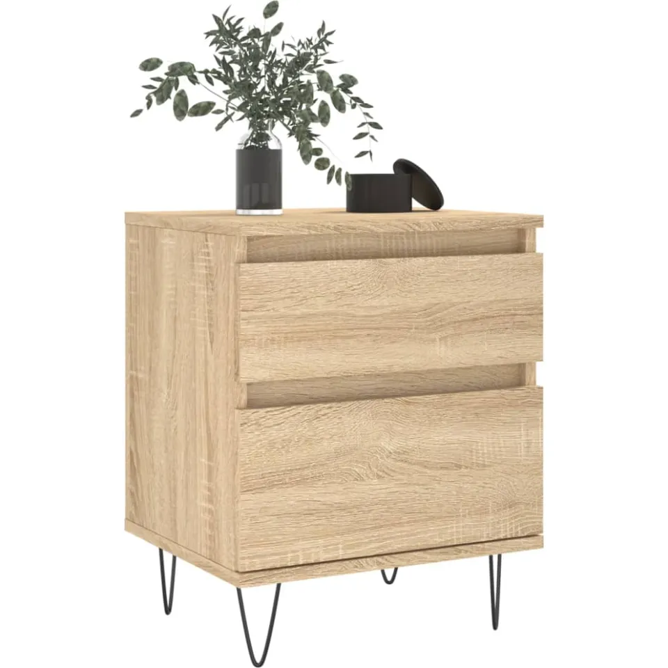vidaXL Nachtkastjes 2 st 40x35x50 cm sonoma eikenkleurig