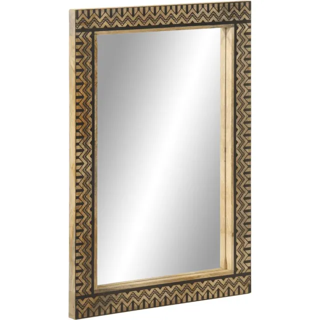 vidaXL Badkamerspiegel 50x70 cm massief mangohout en glas Bruin