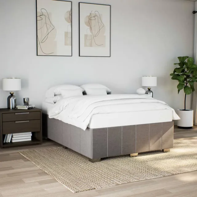vidaXL Bedframe zonder matras stof taupe 160x200 cm