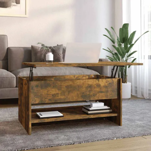 vidaXL Salontafel 80x50x40 cm bewerkt hout gerookt eikenkleurig Bruin