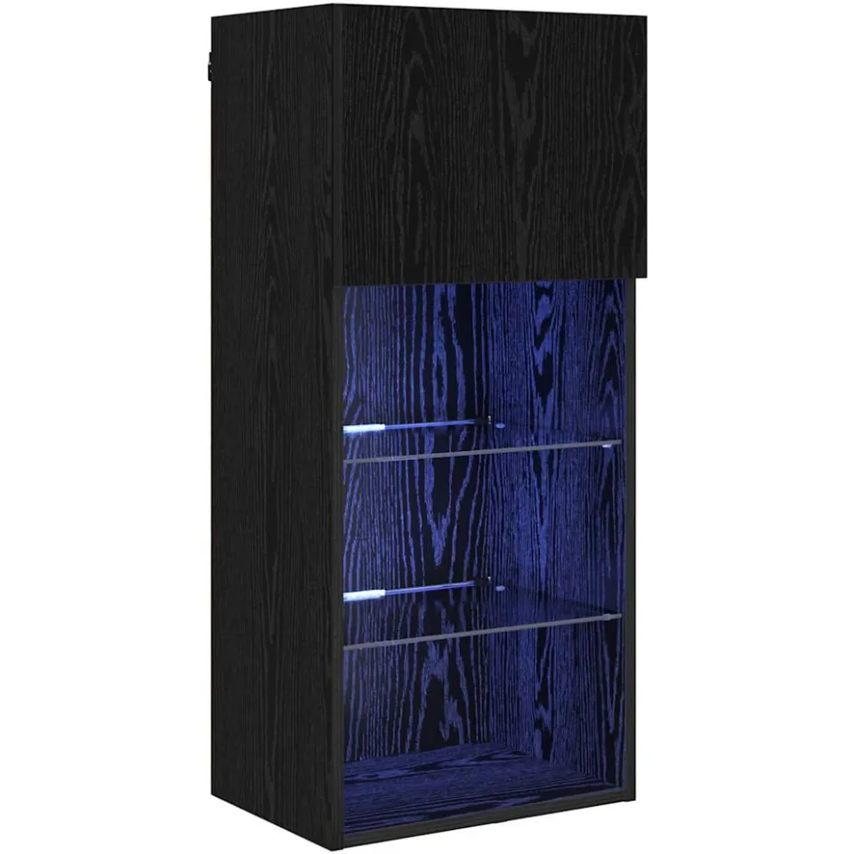 vidaXL Wandgemonteerd tv-meubel 40,5 x 30 x 90 cm Zwart Eiken, foto 3