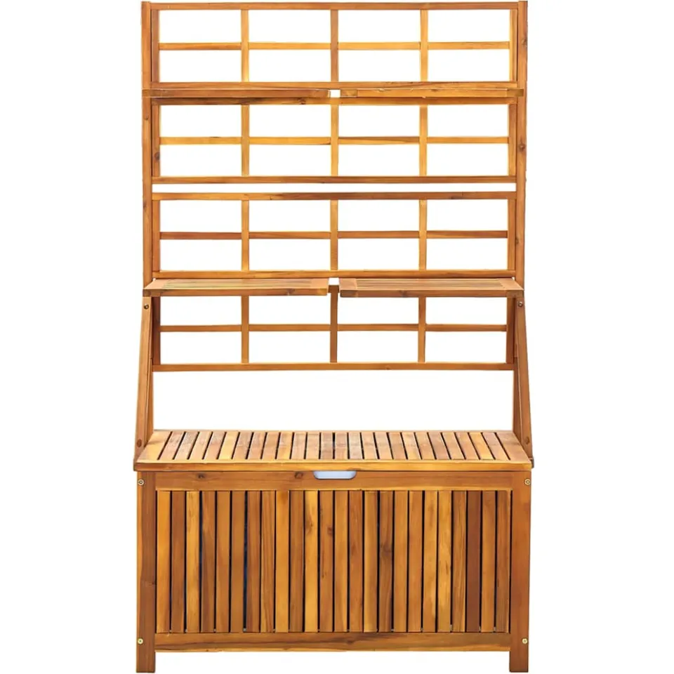 vidaXL Opbergbox met latwerk 99x55x160 cm massief acaciahout Bruin
