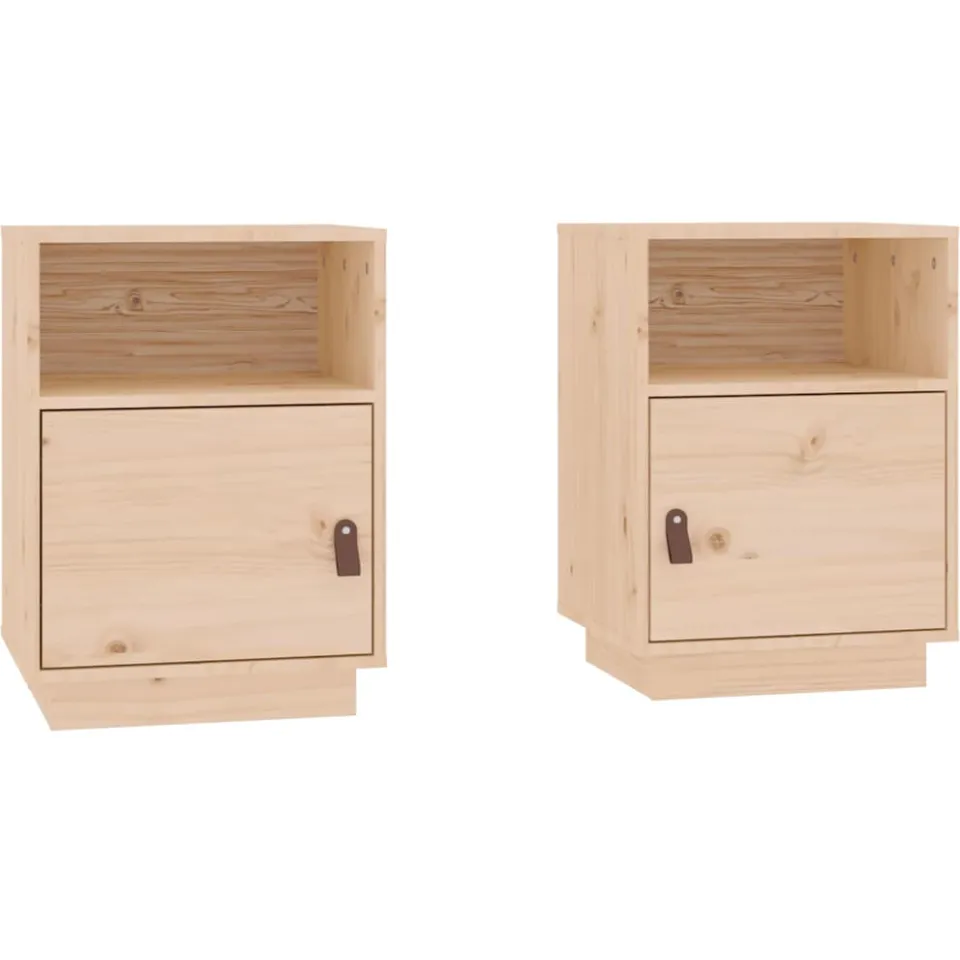 vidaXL Nachtkastjes 2 st 40x34x55 cm massief grenenhout bruin