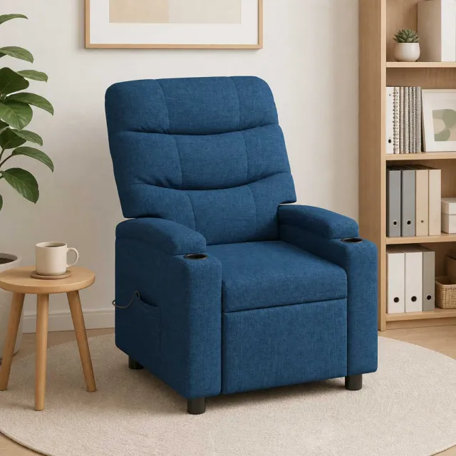 vidaXL Massage-relaxstoel Blauw 75 x 93 x 102 cm Stof