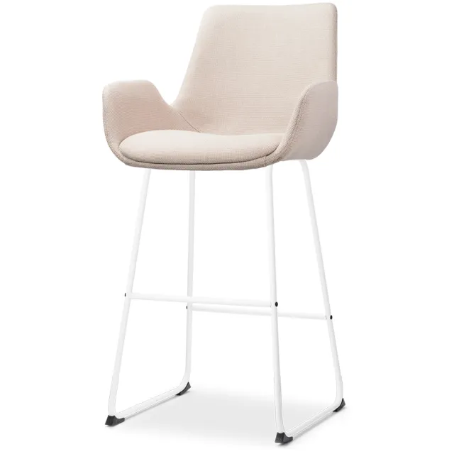 Nolon Nino-Eef barkruk beige - wit onderstel - 75 cm