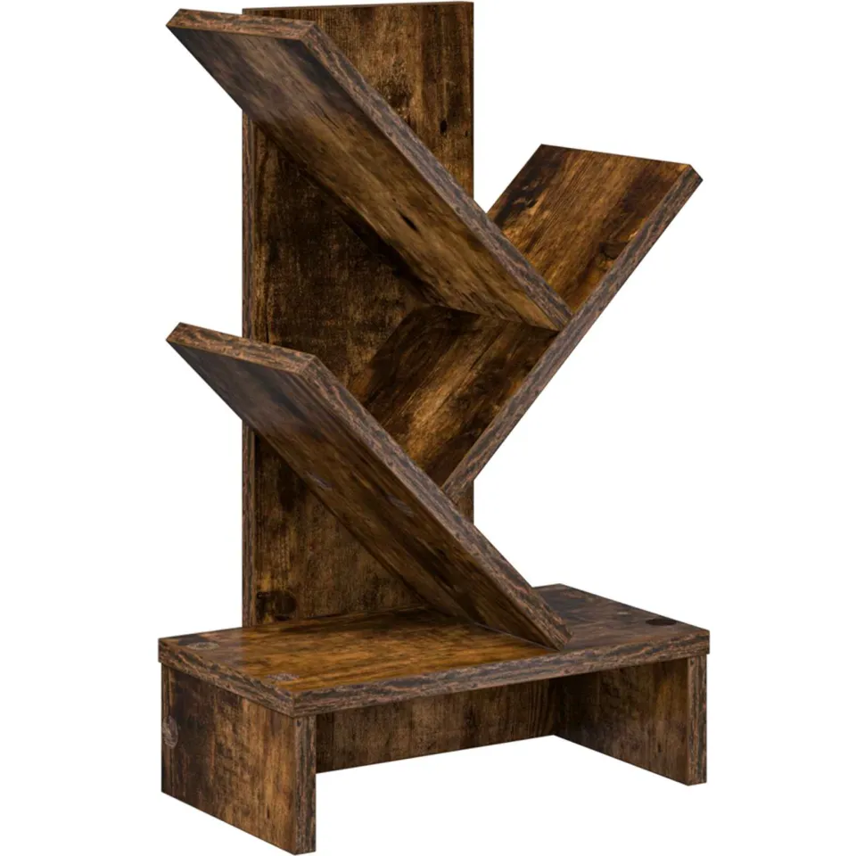 vidaXL Boomvormige boekenplank met 3 planken 30 x 18 x 48 cm bruin, foto 4