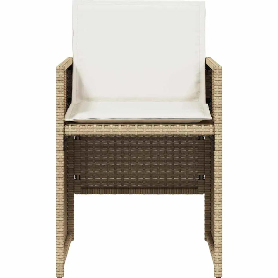 vidaXL 5-delige Tuinset met kussens poly rattan beige, foto 4