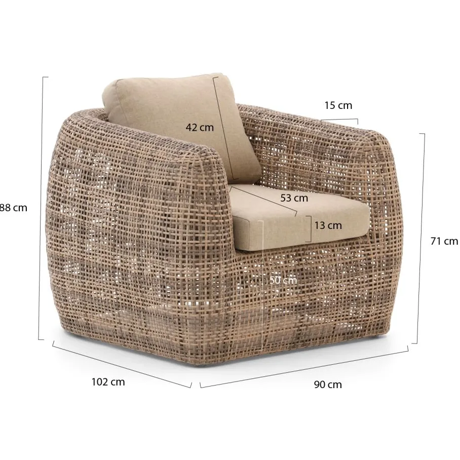 Intenso Furniture Intenso Marecchia lounge tuinstoel taupe, foto 2