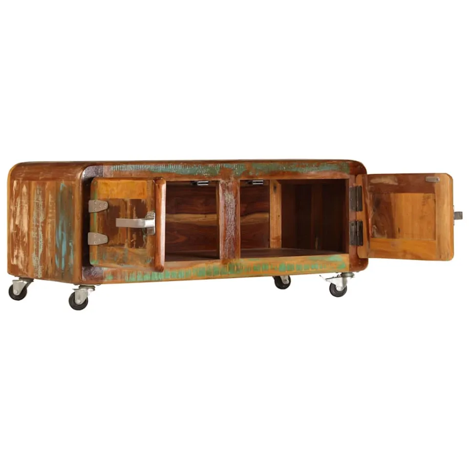 vidaXL Salontafel 85x55x40 cm massief gerecycled hout meerkleurig, foto 3