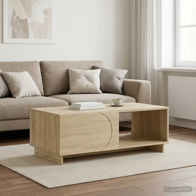 vidaXL Salontafel Sonoma Eiken 95 x 50,5 x 35 cm Bewerkt hout, foto 2