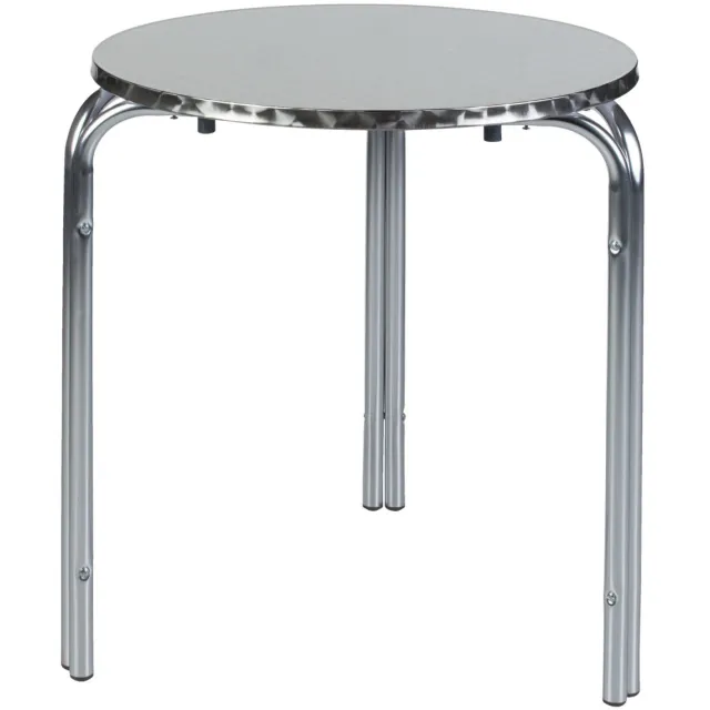 PULSIVA Aluminium tafel Holly; 60x70 cm (ØxH); zilver; frame zilver; rond