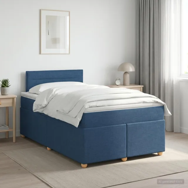 vidaXL Boxspringbed met matras Blauw 120 x 190 cm Stof