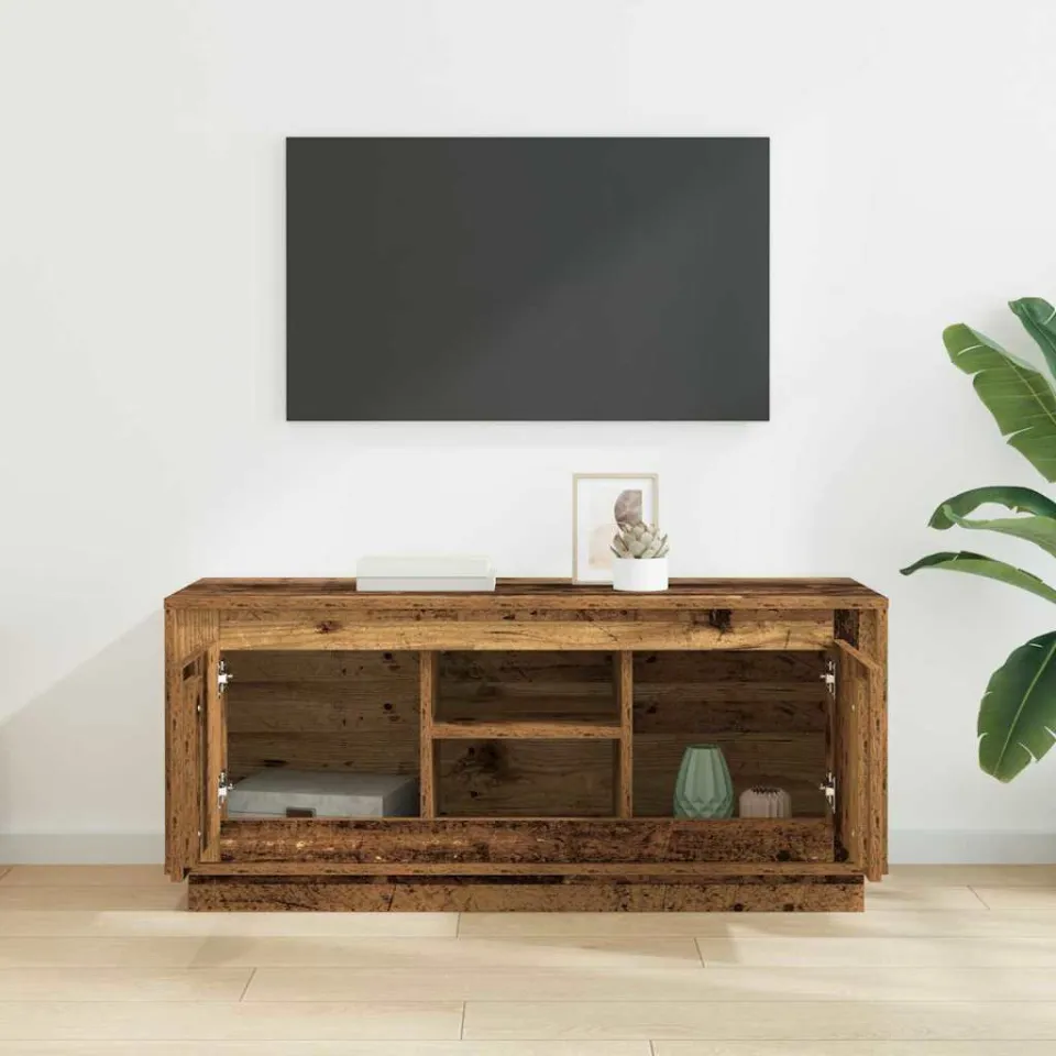 vidaXL TV-kast 102 x 35 x 45 cm Oud Hout Bewerkt hout bruin, foto 3