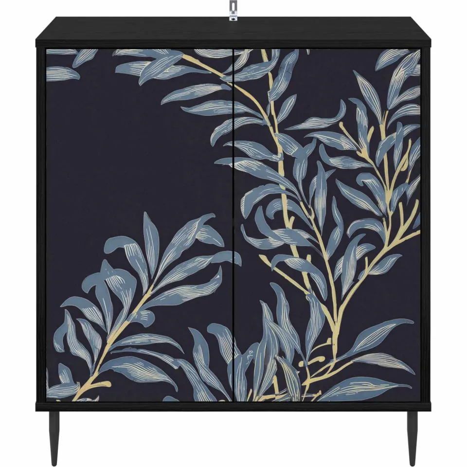 vidaXL Dressoir DOKKUM Zwart eiken 69 x 33 x 76 cm Bewerkt hout, foto 4