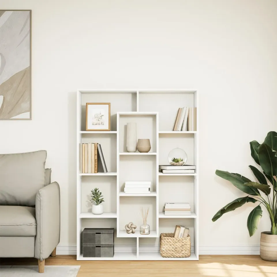 vidaXL Boekenkast 102x29x143 cm bewerkt hout wit, foto 4