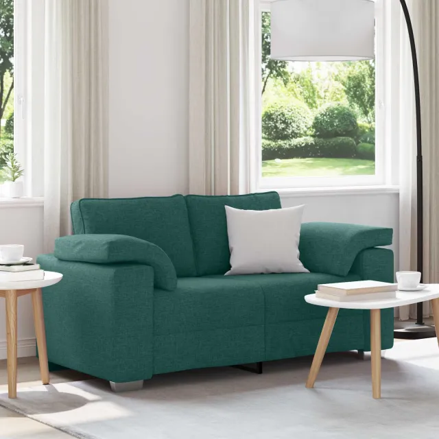 vidaXL Loveseat Donkergroen 160 cm Stof