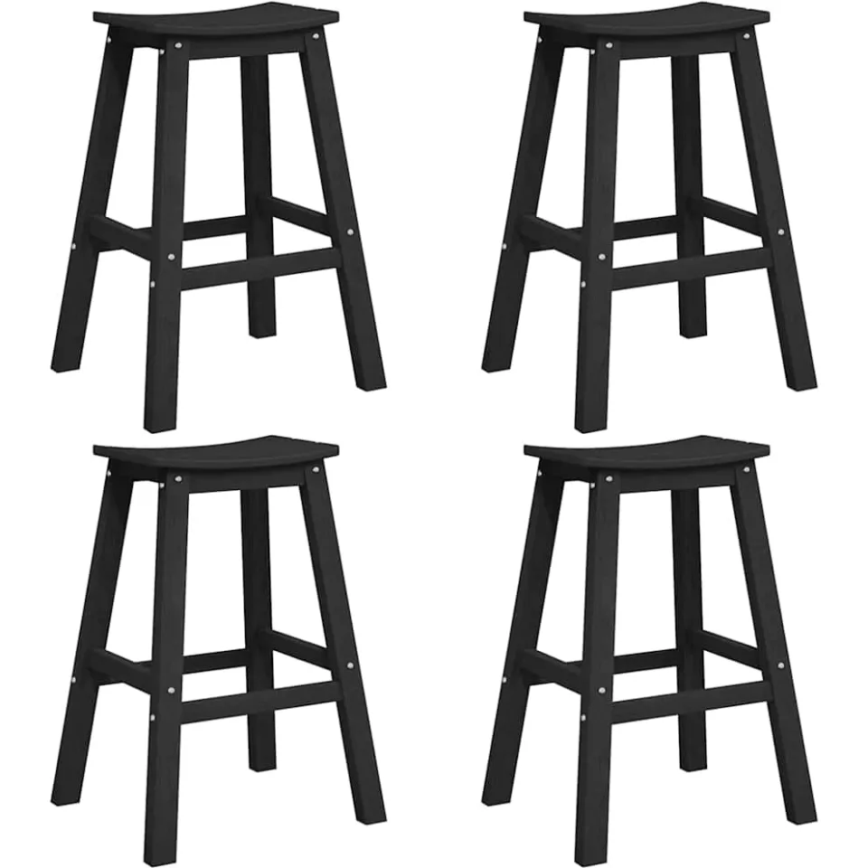 vidaXL Tuin Bar Set 4 st Zwart HDPE
