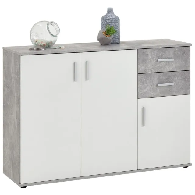 dressoir Ares Beton grijs wit Grijs | Wit