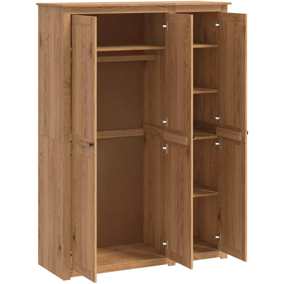 vidaXL Kledingkast PANAMA Honing 131,5 x 50 x 185 cm Bruin