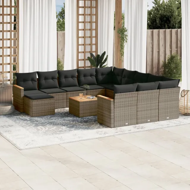 vidaXL Patio Sofa Set 11-zits Grey, foto 2