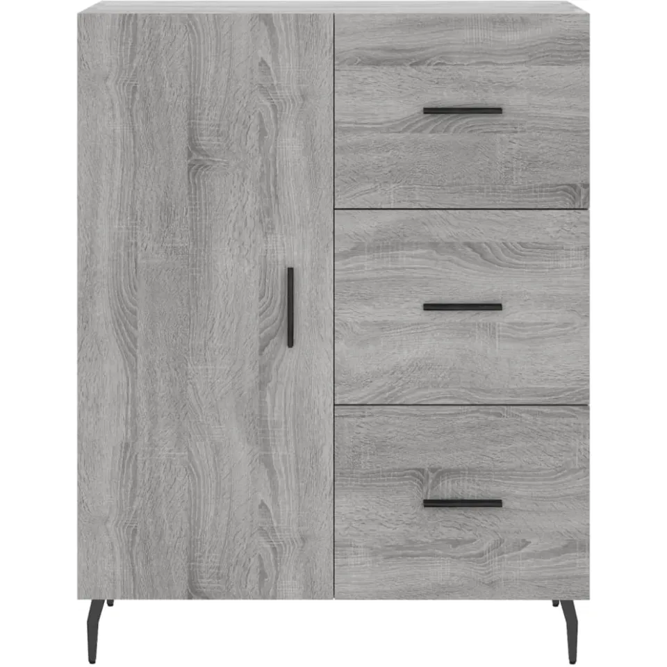 vidaXL Dressoir 69,5x34x90 cm bewerkt hout grijs sonoma eikenkleurig
