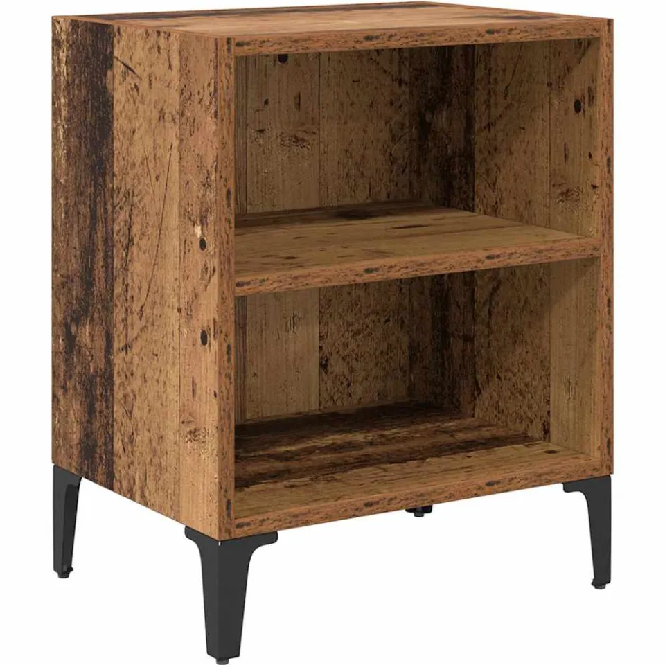 vidaXL Nachtkastje Oudhout 40 x 30 x 50 cm Bewerkt hout bruin, foto 3