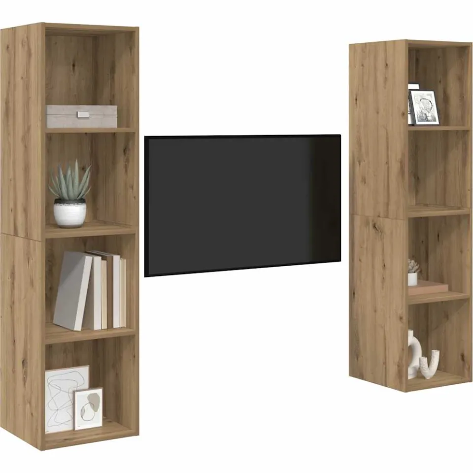 vidaXL Tv-meubelset 2 st 37 x 37 x 142,5 cm Bruin