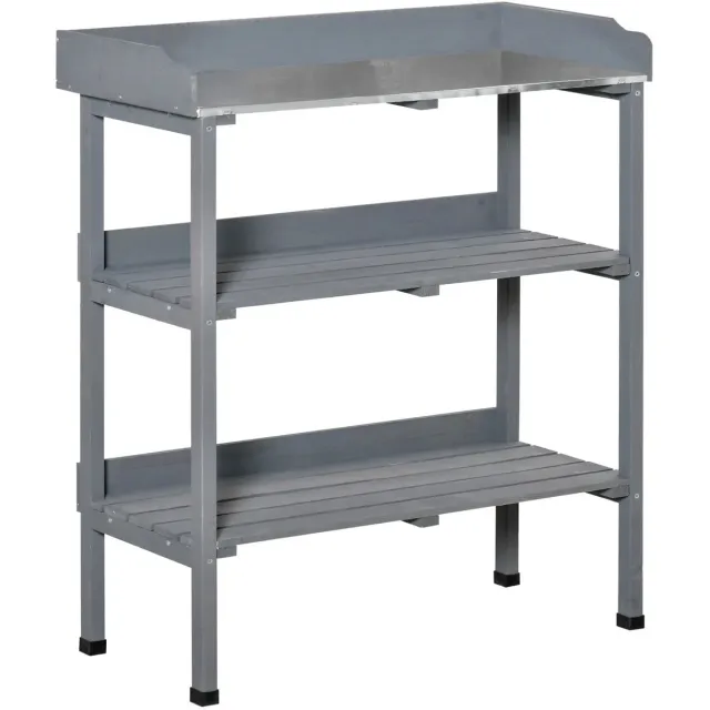 GranMaison Oppottafel – Hout – Buiten – Tuinkast – Werktafel – Opbergkast – Weerbestendig – Grijs