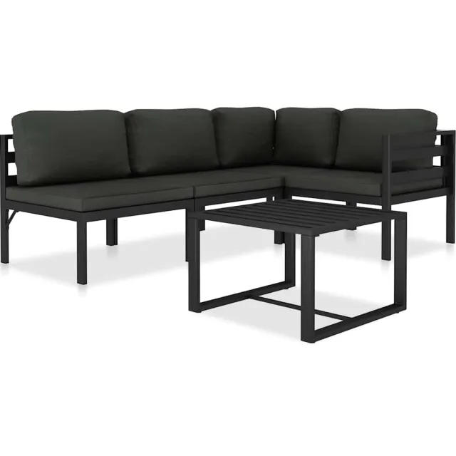 vidaXL 5-delige Loungeset met kussens aluminium antraciet Anthraciet