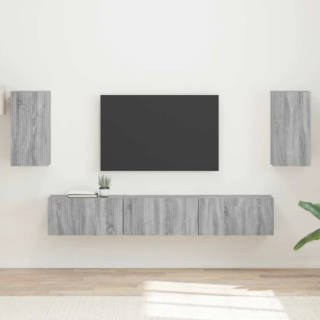 vidaXL Tv-meubelset 5 st Grijs Sonoma Bewerkt hout
