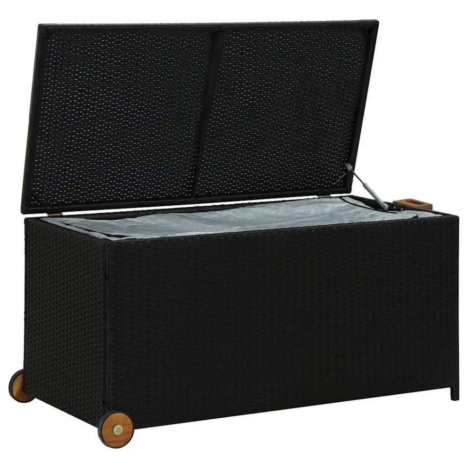 vidaXL Tuinbox 120x65x61 cm poly rattan zwart, foto 4