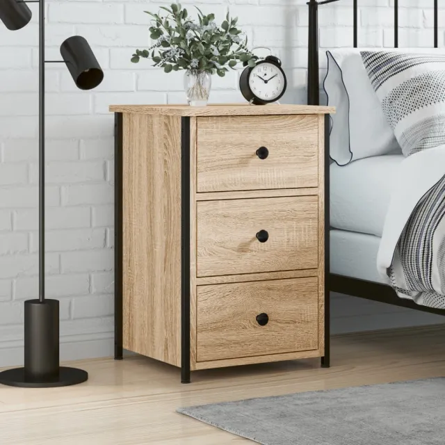 vidaXL Nachtkastje 40x36x60 cm bewerkt hout sonoma eikenkleurig, foto 2