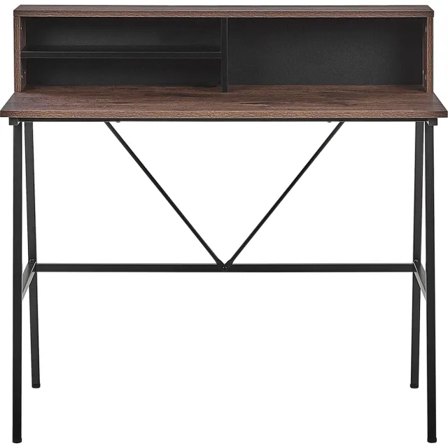 Beliani HARISON - Bureau - Donkere houtkleur - Spaanplaat Bruin