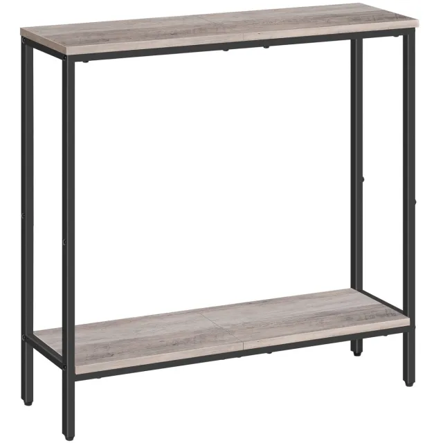 Ibenzoa Stijlvolle en Functionele Smalle Consoletafel voor Diverse Ruimtes, 75 x 22 x 75 cm, Greige-Zwart grijs
