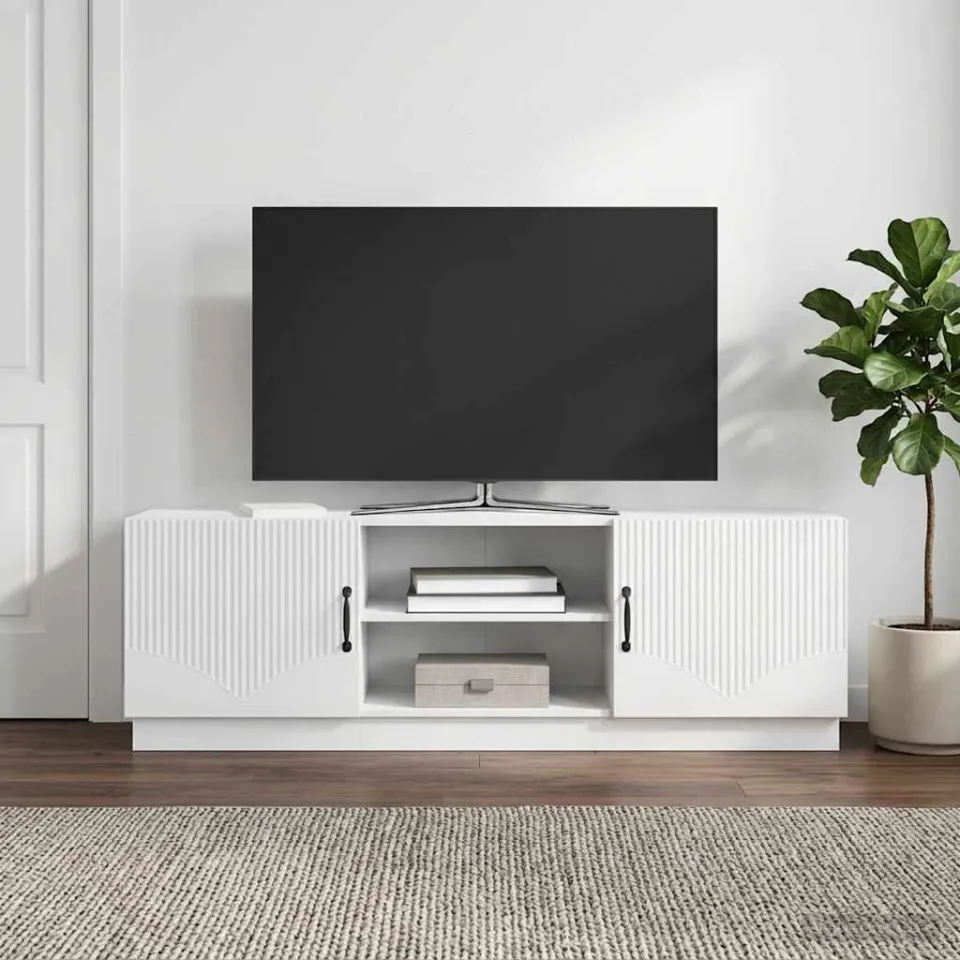 vidaXL TV-kast Hoogglans Wit 150 x 31 x 47 cm Bewerkt hout, foto 4