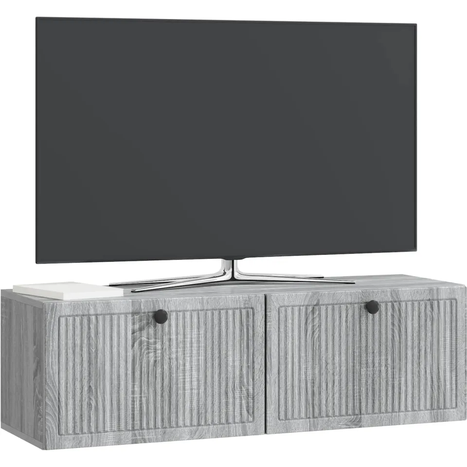 vidaXL Wandbeugel TV-kast Grijs sonoma 98 x 31 x 30 cm Bewerkt hout