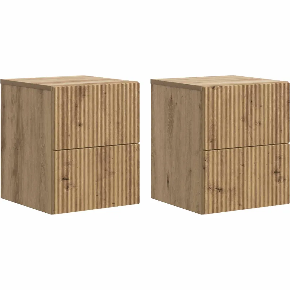 vidaXL Wandbeugel Bedkast 2 st Artisanaal eiken 33 x 34,5 x 40 cm, foto 3
